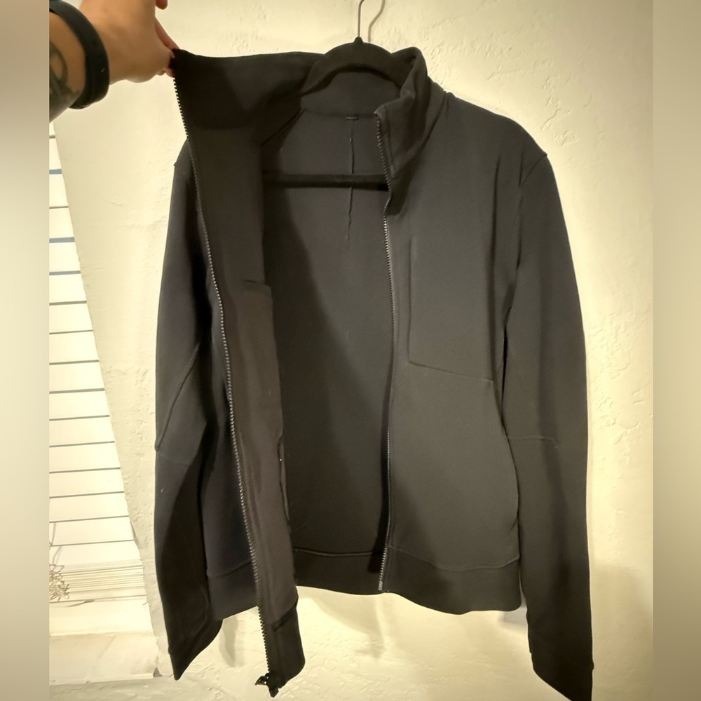 Lululemon Sojourn Track Jacket Large Black Full Zip Stretch Softshell Warpstreme - Picture 9 of 11